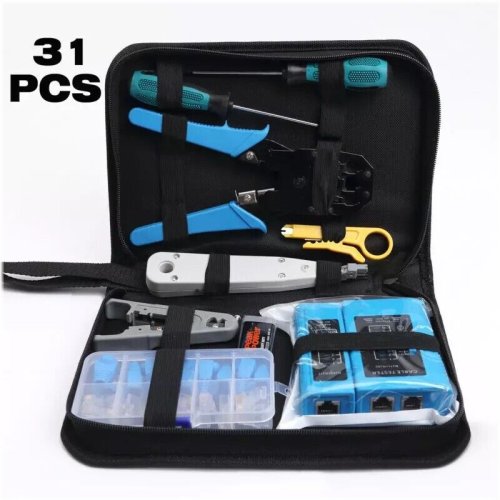 Network Installation Kit with RJ45 Crimping and Testing Tools