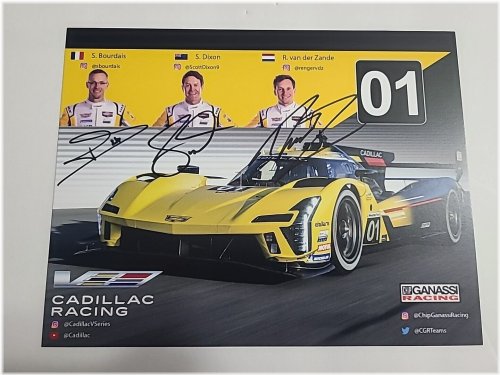 Autographed Ganassi Cadillac #01 Hero Card from IMSA 12 Hours of Sebring