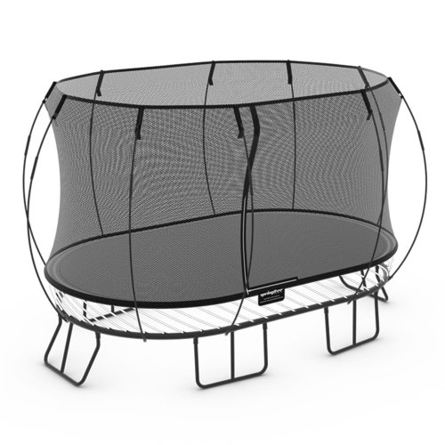 Oval Enclosed Trampoline for Outdoor Fun and Fitness