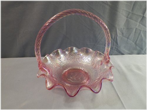 Pink Medallion Glass Basket