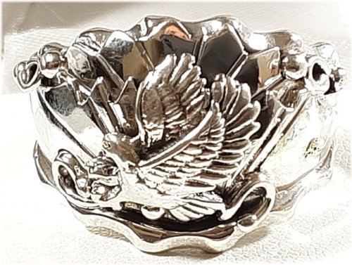 Running Bear Eagle Cast Silver Ring