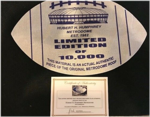 Vikings Legacy: Metrodome Roof Football Relic