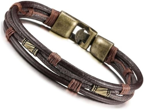 Rustic Leather Braided Wrist Band