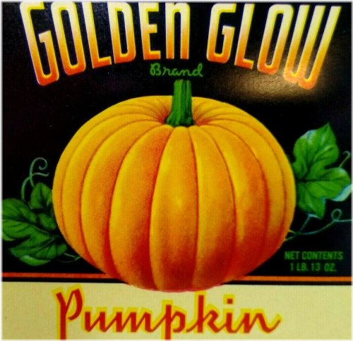 Gilded Harvest Vintage Pumpkin Vegetable Can Label