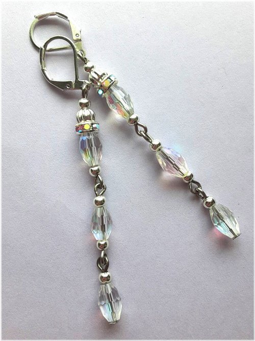 Crystal Clear Sparkle Dangle Earrings