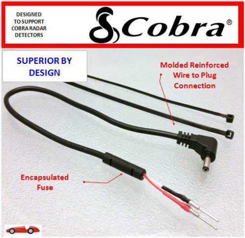 Mirror Power Cord with Barrel Connector by COBRA