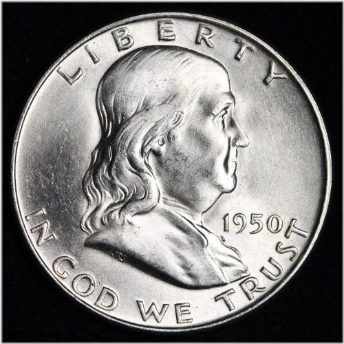 Brilliant Luster 1950-D Silver Franklin Half Dollar