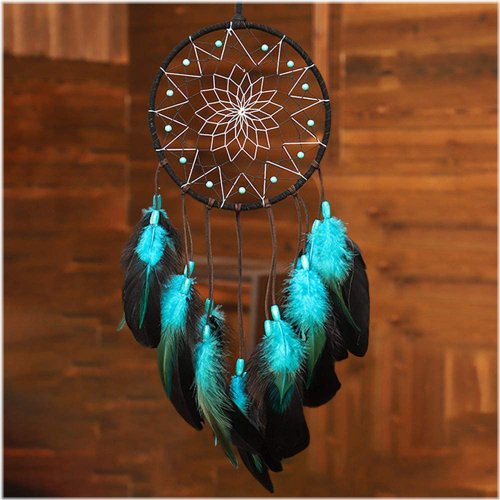 Handcrafted Blue Dream Catcher Wall Decor