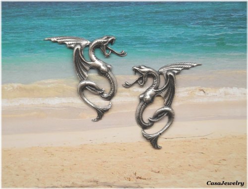 Mythical Melusine Dragon Sterling Silver Findings
