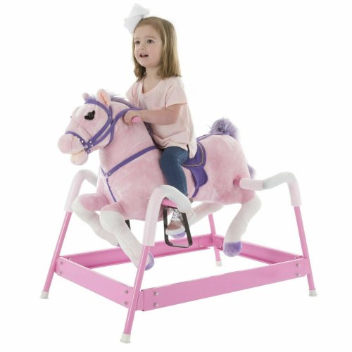 Galloping Pink Pony Rocker with Springs and Sounds