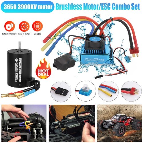 AquaDrive Brushless Motor and ESC Combo Set for 1/10 RC Vehicles