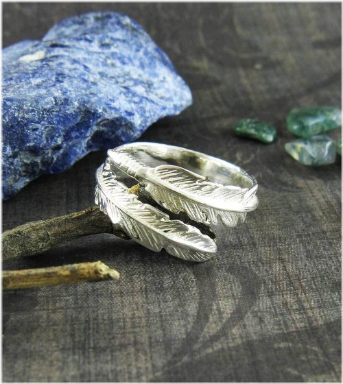 Silver Feather Wrap Ring
