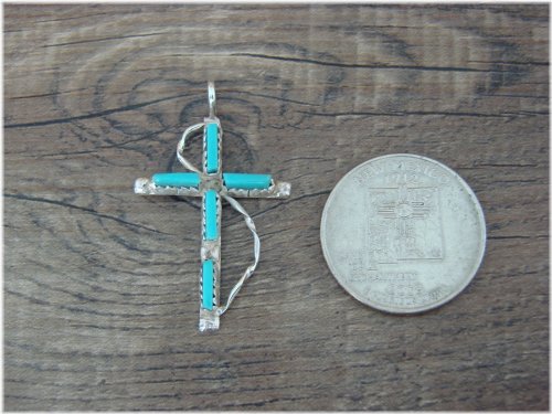 Southwestern Turquoise Cross Pendant - Kaamasse