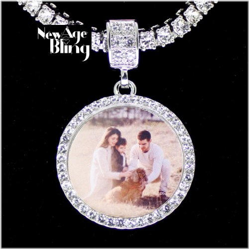 Customizable Photo CZ Pendant Necklace