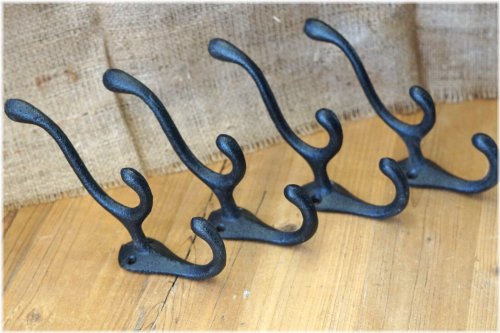 Vintage Triple School Style Coat Hook Set