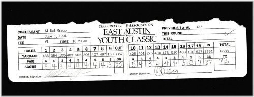 Golf Legends' Authentic Signatures on 1994 Austin Classic Scorecard