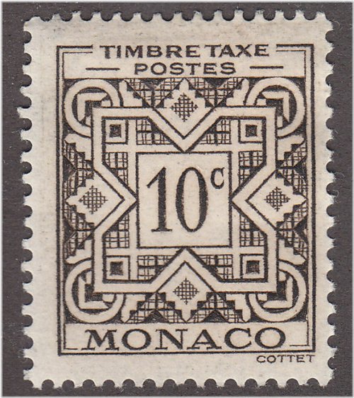 Monaco Ornamental Postage Due Stamp 1946