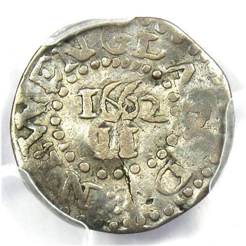 Massachusetts Oak Tree Silver Twopence 2P Coin - PCGS VF Details