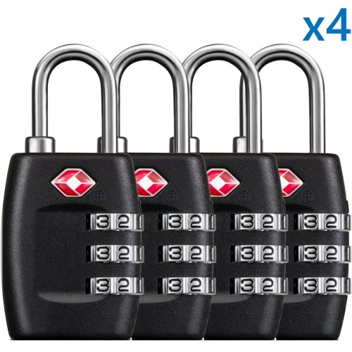 SecureTrip 3-Digit Combination Lock Set (Pack of 4)