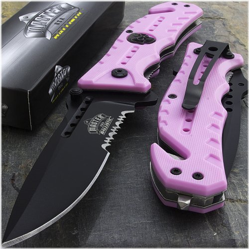 Pink Skull Tactical Folding Knife