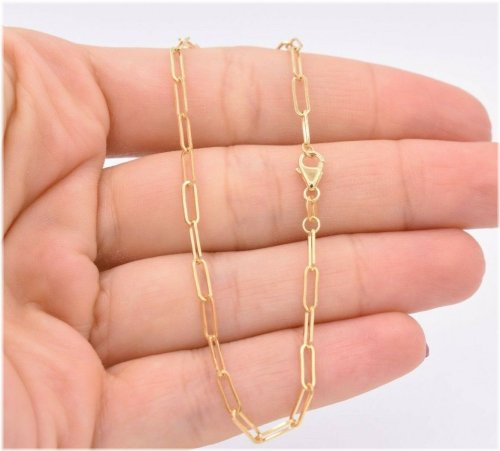 Golden Paperclip Anklet