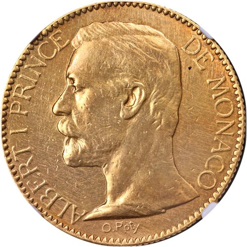 Monaco Gold 100 Franc - 1895 AU Details Obverse Repaired