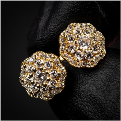 Golden Blossom Men's Stud Earrings