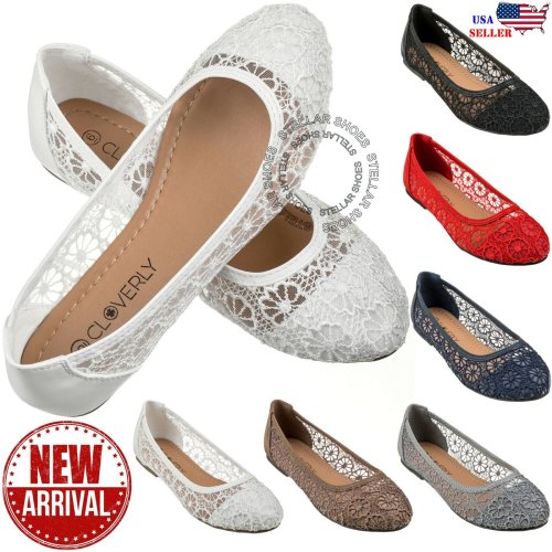 Crochet Lace Ballet Flats