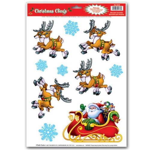 Santa's Sleigh Ride Window Clings