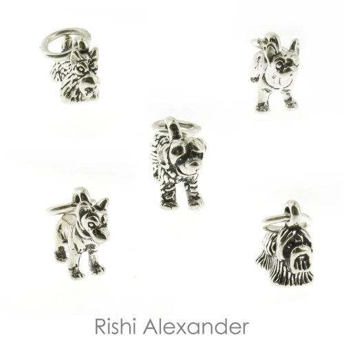 American-made Sterling Silver Puppy Charms for Bracelets