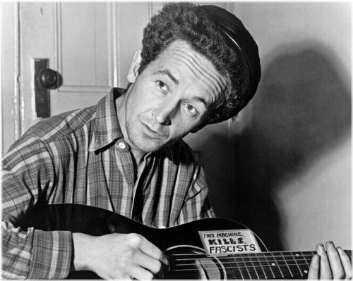 Vintage Woody Guthrie Guitar Print