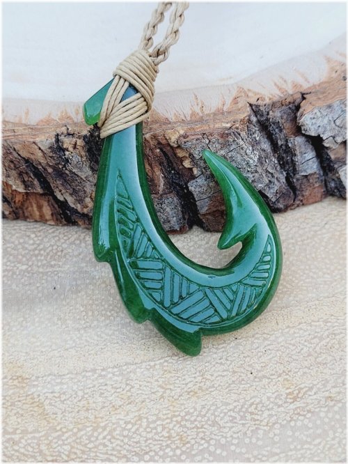 Aloha Jade Fish Hook Necklace