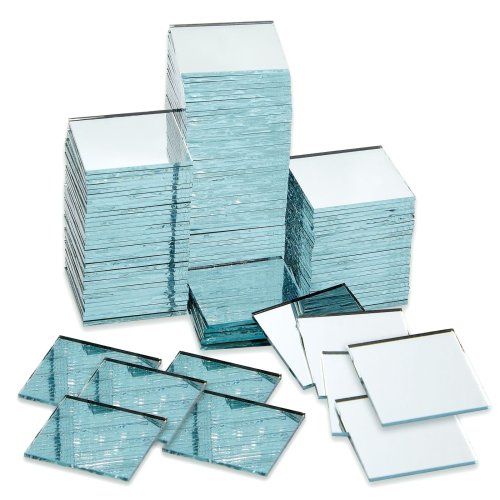 Reflective Artisan Tiles - 120 Mini Square Mirror Tiles for DIY Projects and Home Decor