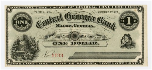 Perry Georgia Merchant Scrip - Central Georgia Bank (1874)