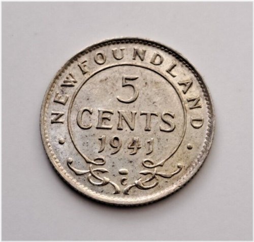 New Foundland 1941 5 Cents .925 Silver Coin