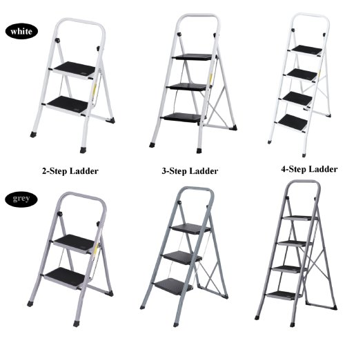 Silver Step Pro Ladder - The Ultimate Folding Steel Step Stool for Any Workshop