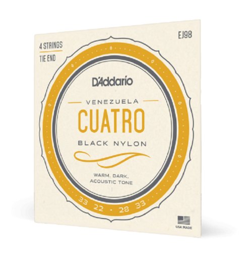 Black Nylon Tie End Cuatro Strings by D'Addario EJ98