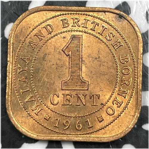 1961 Malaya & British Borneo 1 Cent High Grade Coin