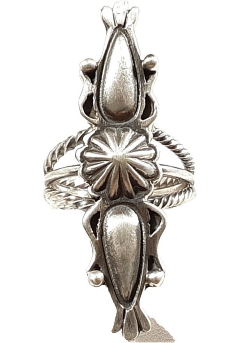 Southwest Silver Bear Etched Ring