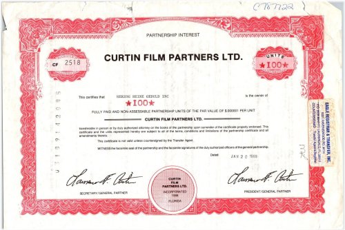 Silver Screen Syndicate Bond