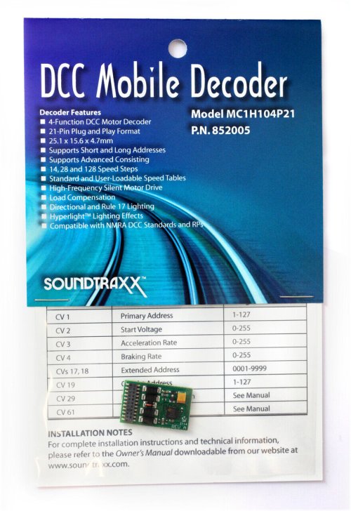 Soundtraxx Mobile Decoder MC1H104P21