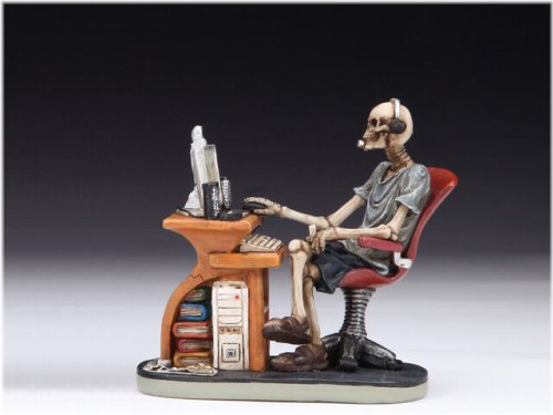 Desk-Sitting Skeleton Figurine