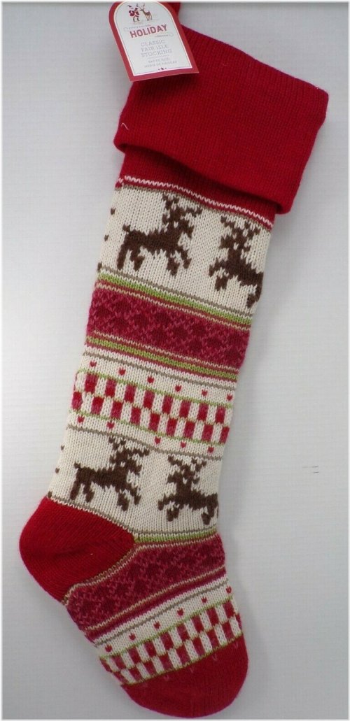 Festive Reindeer Fair Isle Stocking