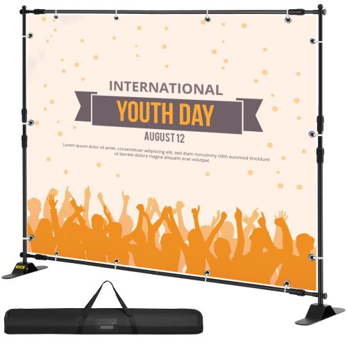 Telescopic Backdrop Stand - Heavy-Duty Step and Repeat Banner Display