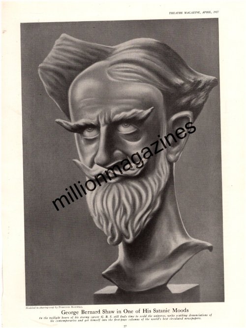 Satanic Musings: 1927 George Bernard Shaw Original Print