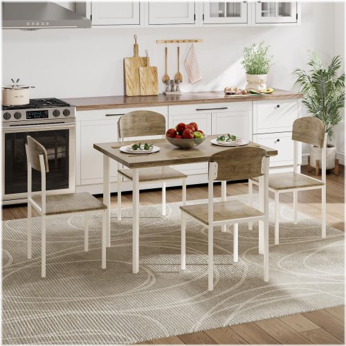 Modern Wood Dining Ensemble for Four