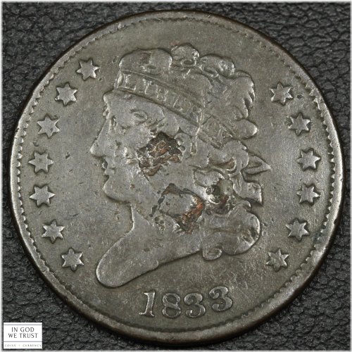 Copper Classic Head Half Cent - 1833