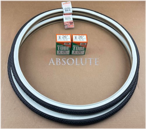 Whitewall Duro Semi-Slick Tire Set