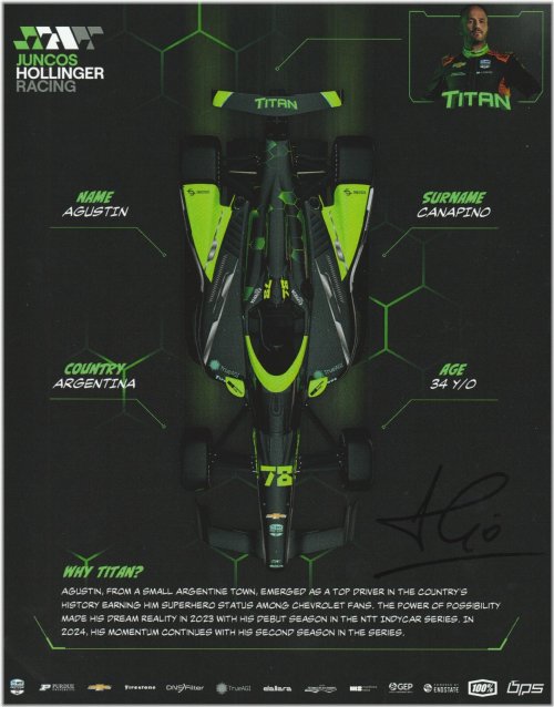 Champion's Autographed Indy 500 Photo Card