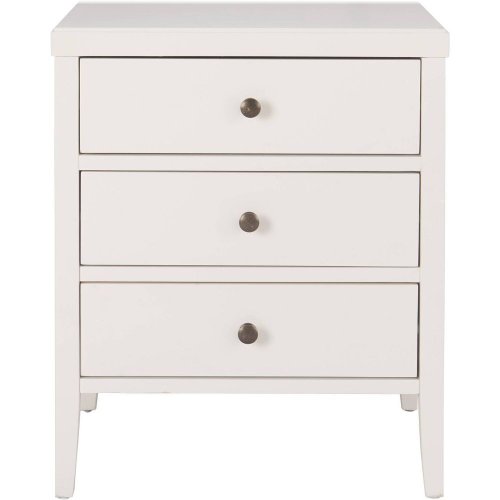 Whitewood 3-Drawer Nightstand